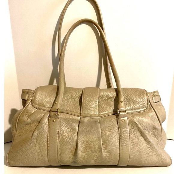 Cole haan Taupe pebbled Leather satchel Bag - Picture 2 of 11